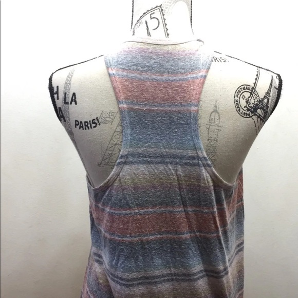 New True Religion Women Striped Tank Top Razor Back Blue Multicolour Small USA - Picture 9 of 9